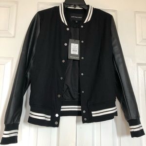 Who What Wear black varsity jacket